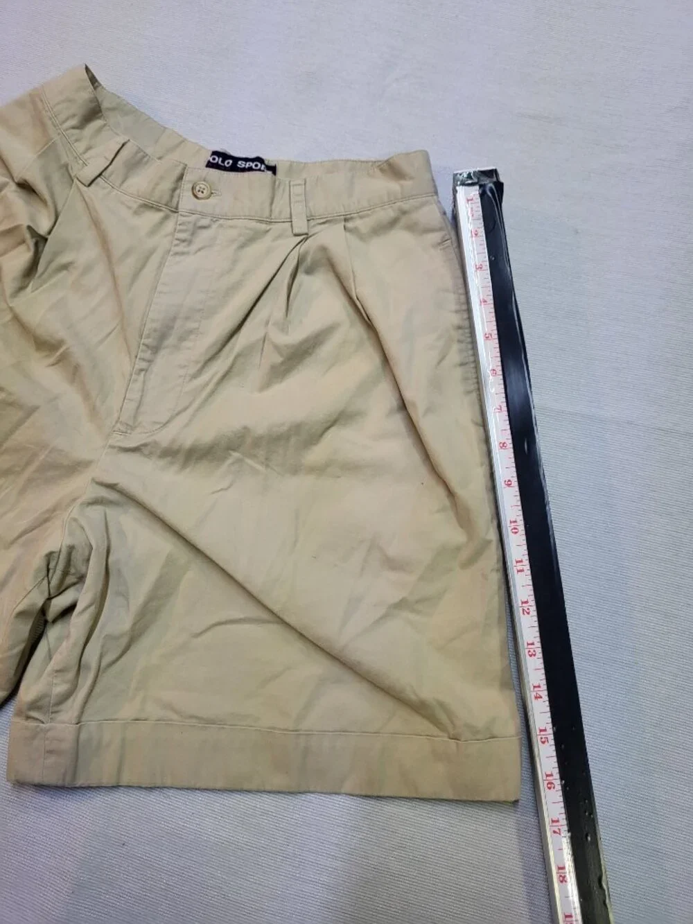 Polo Sport Ralph Lauren Women's Khaki Pleated Shorts Size 6 100% Cotton - Picture 3 of 10